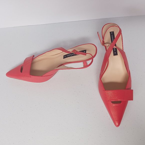 Constanca Basto Slingback Red Pumps Made in Italy - Picture 6 of 12